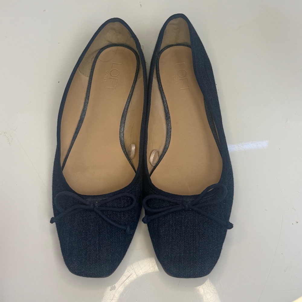 Loft ballet flats very good condition blue denium styled